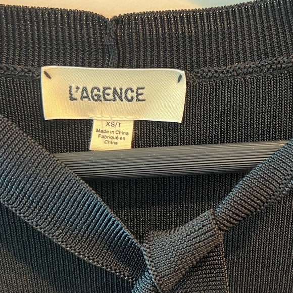 Chic Black Top with Tie Neck by L'AGENCE - Picture 13 of 16